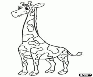 desenho de A girafa, o animal mais alto para colorir