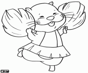 desenho de A hamster Jilly, Zhu Zhu Pets para colorir