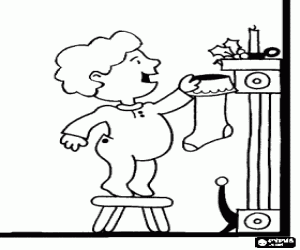 desenho de A ilusão de criança na véspera de Natal para colorir