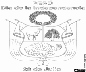 desenho de A independência do Peru para colorir