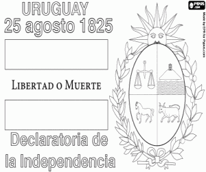 desenho de A independência do Uruguai para colorir
