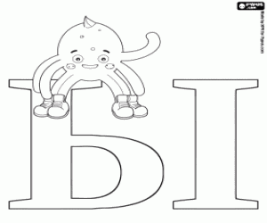 desenho de A letra russa Ы com Pypus para colorir