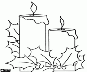 desenho de A luz das velas no Natal para colorir