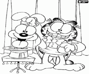 desenho de A magia do Garfiled e Oddie para colorir