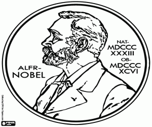 desenho de A medalha do Prêmio Nobel para colorir
