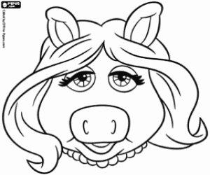 desenho de A máscara da Miss Piggy para colorir