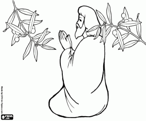 desenho de A oração de Jesus no Getsêmani para colorir