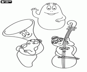 desenho de A Orquestra dos Barbapapa para colorir