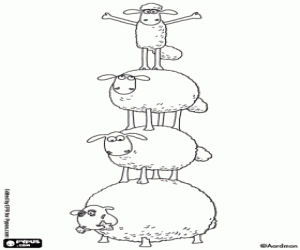 desenho de A ovelha Shaun no topo para colorir
