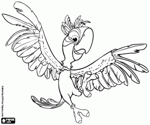 desenho de A pequena arara Tiago, Rio 2 para colorir