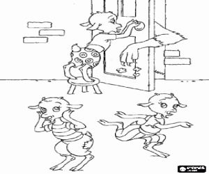 desenho de A perna do lobo com farinha para colorir