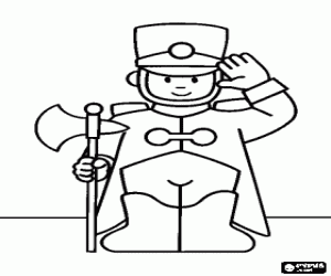 desenho de A polícia com uniforme clássico para colorir