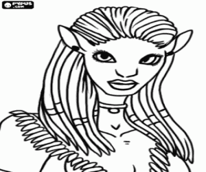 desenho de A princesa Neytiri de Avatar para colorir