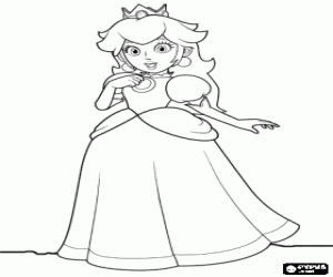 desenho de A Princesa Peach Toadstool para colorir