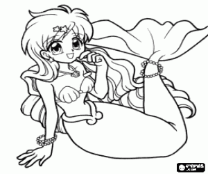 desenho de A princesa sereia Hanon para colorir