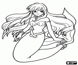 desenho de A princesa sereia Rina para colorir