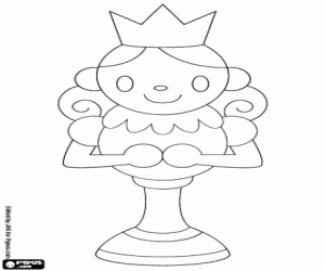 desenho de A rainha, uma peça de xadrez para colorir