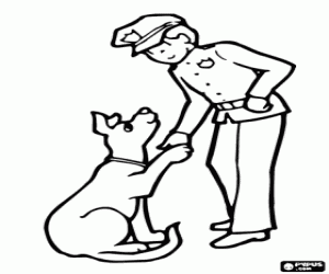 desenho de A saudação do cão polícia para colorir