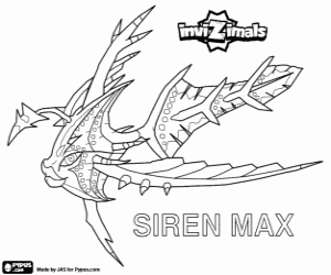 desenho de A sedutora Invizimal Siren Max para colorir