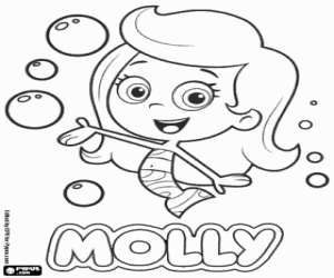 desenho de A sereia Molly de Bubble Guppies para colorir