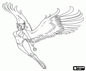desenho de A super-heróina Hawkgirl para colorir