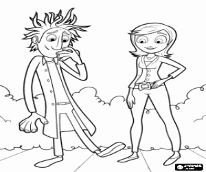 desenho de A timidez do Flint com Samantha para colorir