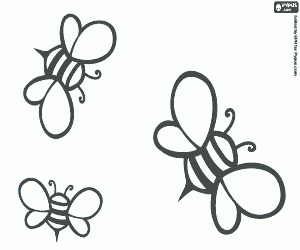 desenho de Abelhas, os produtores de mel para colorir