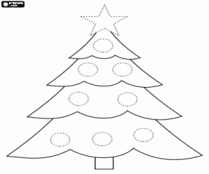 desenho de Abeto de Natal para decorar para colorir