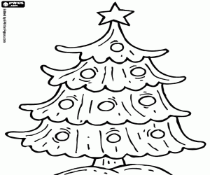 desenho de Um abeto de Natal no exterior para colorir