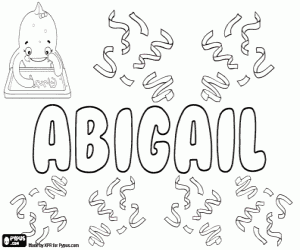 desenho de Abigail, nome bíblico para colorir