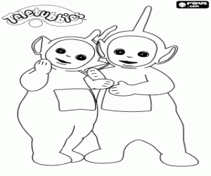 desenho de O abraço de Dipsy e Laa-Laa para colorir