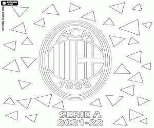 desenho de AC Milan, campeão 2021-2022 para colorir