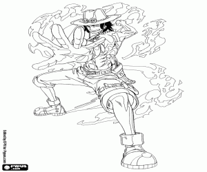desenho de Ace, Punho de fogo de One Piece para colorir