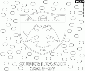 desenho de AEK Atenas, campeão 2025-2026 para colorir