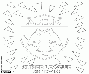 desenho de AEK Atenas, Super League 2017-18 para colorir