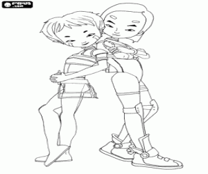 desenho de Aelita e Yumi, Code Lyoko para colorir