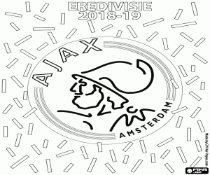 desenho de AFC Ajax, campeão 2018-2019 para colorir