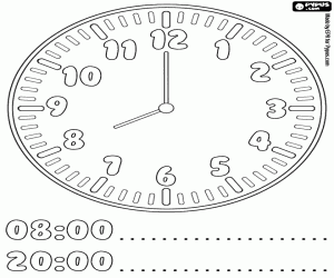 desenho de Agora são oito horas para colorir