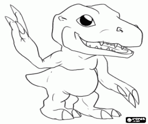 desenho de Agumon, um digimon para colorir