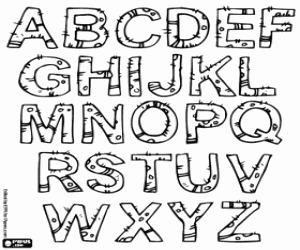 desenho de O alfabeto de cacto para colorir