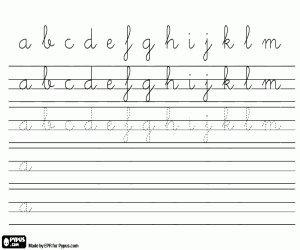 desenho de Alfabeto em letras minúsculas da A a M para colorir