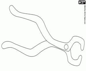 desenho de O alicate do cirurgião-dentista para colorir