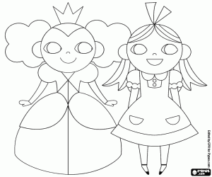 desenho de Alice e a temperamental rainha de copas para colorir