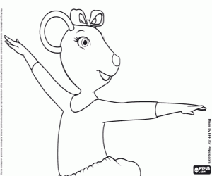 desenho de Alice, uma amiga de Angelina Ballerina para colorir