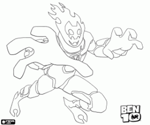 desenho de O alien de Ben 10 Heatbleast para colorir