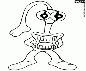 desenho de Alien com nariz como uma tromba para colorir