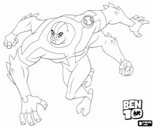 desenho de Alienígena inicial do Omnitrix para colorir