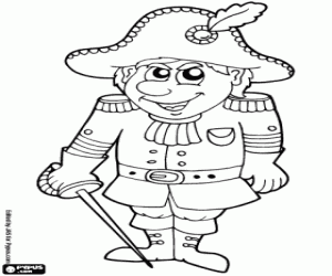 desenho de Almirante Nelson, personagem histórica para colorir