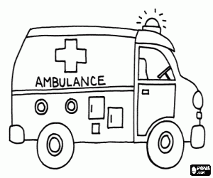 desenho de Ambulância  para colorir
