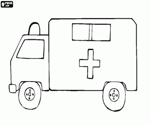 desenho de Uma ambulância grande para colorir